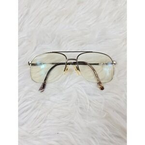 Marchon Eyeglasses Frame Unisex Adults Gold Metal Half Rim Aviator Used